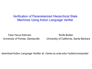 Verification of Parameterized Hierarchical State Machines Using Action Language Verifier