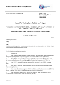 Annex 17 to Working Party 5A Chairman’s Report RECOMMENDATION ITU-R M.2003