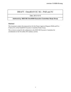 DRAFT : OmniRAN EC SG - PAR and 5C Abstract