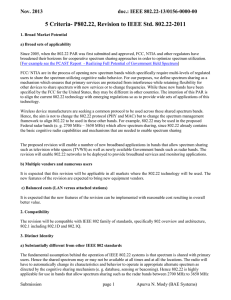 5 Criteria- P802.22, Revision to IEEE Std. 802.22-2011 Nov. 2013