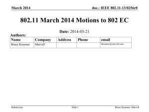 802.11 March 2014 Motions to 802 EC Date: Authors: Name