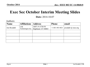 Exec Sec October Interim Meeting Slides Date: Authors: Name