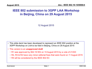 IEEE 802 submission to 3GPP LAA Workshop 12 August 2015