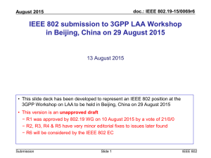 IEEE 802 submission to 3GPP LAA Workshop 13 August 2015