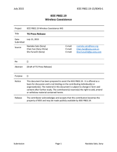 IEEE P802.19 Wireless Coexistence July 2015 IEEE P802.19-15/0045r1