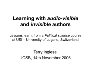 audio-visible invisible Terry Inglese UCSB, 14th November 2006