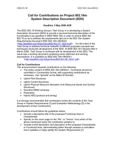 Call for Contributions on Project 802.16m System Description Document (SDD)