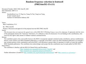 Random frequency selection in femtocell (P80216m/D2-15.4.11)