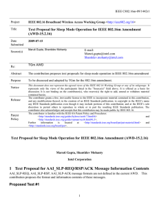 Text Proposal for Sleep Mode Operation for IEEE 802.16m Amendment (AWD-15.2.16)