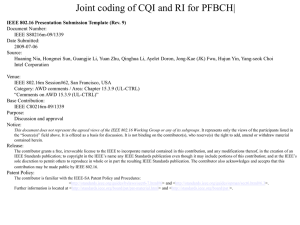 Joint coding of CQI and RI for PFBCH|