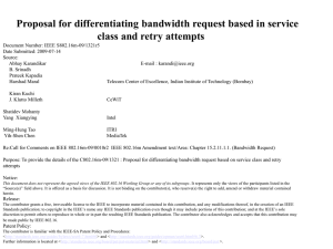 Proposal for differentiating bandwidth request based on class and retry attempts