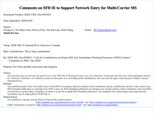 Comments on SFH IE to Support Network Entry for Multi-Carrier...