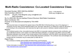 Multi-Radio Coexistence: Co-Located Coexistence Class