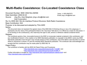 Multi-Radio Coexistence: Co-Located Coexistence Class