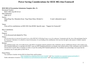 Power Saving Considerations for IEEE 802.16m Femtocell