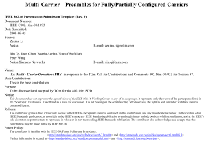 Multi-Carrier – Preambles for Fully/Partially Configured Carriers