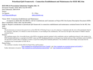 Prioritized QoS Framework – Connection Establishment and Maintenance for IEEE...