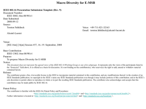 Macro Diversity for E-MSB