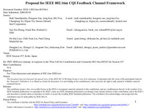 Proposal for IEEE 802.16m CQI Feedback Channel Framework