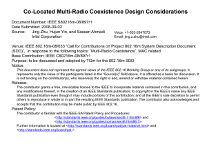 Co-Located Multi-Radio Coexistence Design Considerations