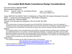 Co-Located Multi-Radio Coexistence Design Considerations