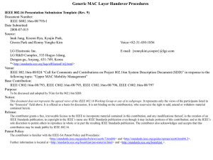 Generic MAC Layer Handover Procedures