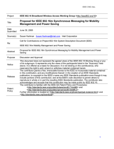 Proposal for IEEE 802.16m Synchronous Messaging for Mobility
