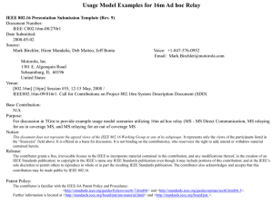 Usage Model Examples for 16m Ad hoc Relay