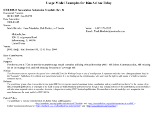 Usage Model Examples for 16m Ad hoc Relay