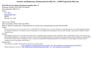 Security and Robustness Enhancement for 802.16e - A SDD Proposal...