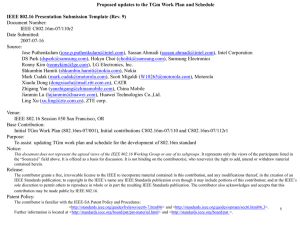 Proposed updates to the TGm Work Plan and Schedule