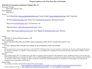 Proposed updates to the TGm Work Plan and Schedule