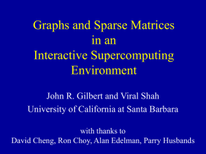 Graphs and Sparse Matrices in an Interactive Supercomputing Environment