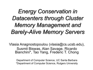Energy Conservation in Datacenters through Cluster Memory Management and Barely-Alive Memory Servers