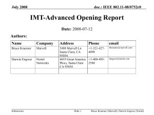 IMT-Advanced Opening Report Date: Authors: Name