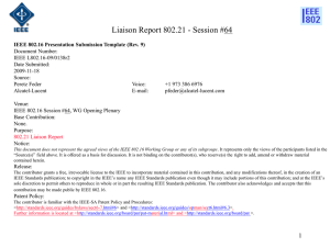 Liaison Report 802.21 - Session #64