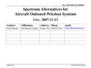 Spectrum Alternatives for Aircraft Onboard Wireless Systems 2007-11-13 Authors