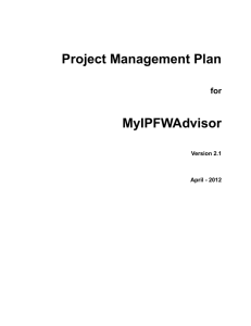 Project Management Plan MyIPFWAdvisor  for
