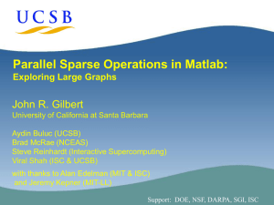Parallel Sparse Operations in Matlab: John R. Gilbert Exploring Large Graphs