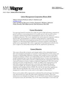 Labor–Management Cooperation Winter 20144