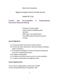 New York University  Wagner Graduate School of Public Service PADM-GP 2120