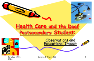Health Care Student and the Deaf Postsecondary