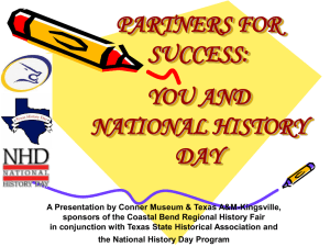 PARTNERS FOR SUCCESS: YOU AND NATIONAL HISTORY