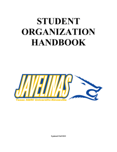 STUDENT ORGANIZATION HANDBOOK