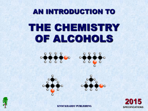 THE CHEMISTRY OF ALCOHOLS 2015 AN INTRODUCTION TO