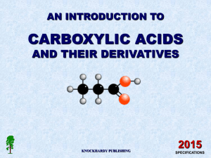 CARBOXYLIC ACIDS AND THEIR DERIVATIVES 2015 AN INTRODUCTION TO