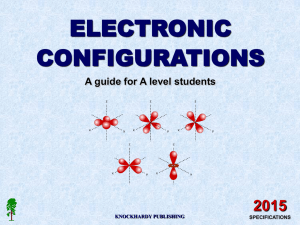 ELECTRONIC CONFIGURATIONS 2015 A guide for A level students