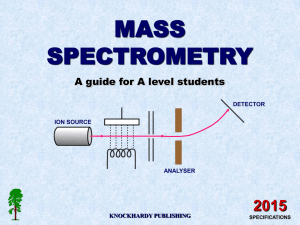 MASS SPECTROMETRY 2015 A guide for A level students