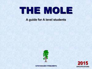 THE MOLE 2015 A guide for A level students NOCKHARDY PUBL