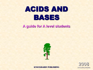 ACIDS AND BASES 2008 A guide for A level students